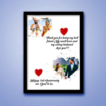 anniversary frame with text or wishes